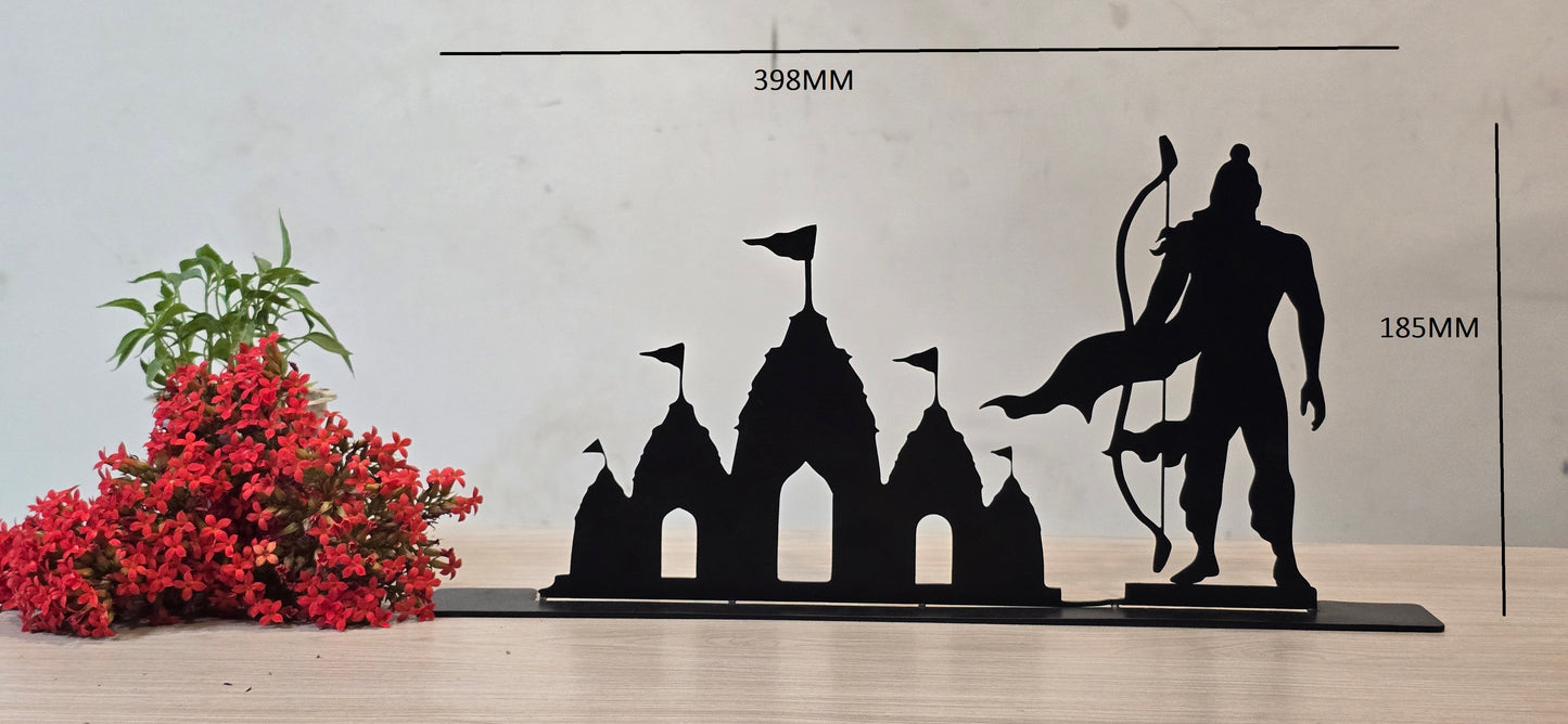 Lord Rama with Temple metal art